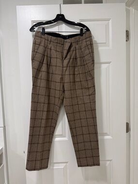 ASOS Brown Windowpane Chinos
